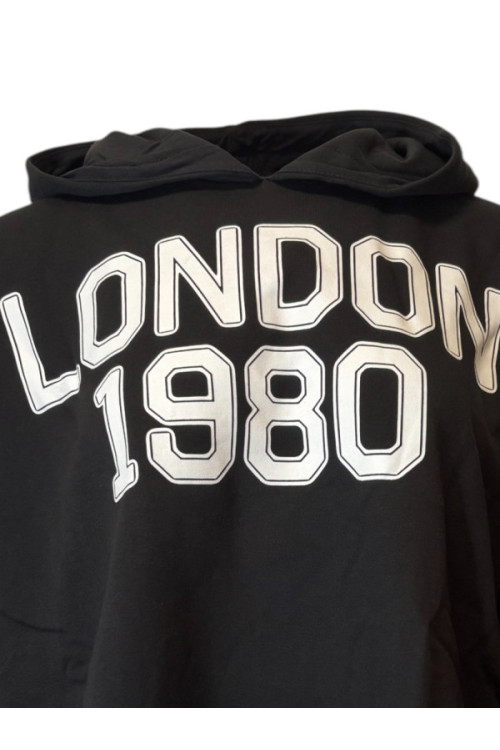 JDY Женское худи с принтом "LONDON 1980", цвет: чёрный