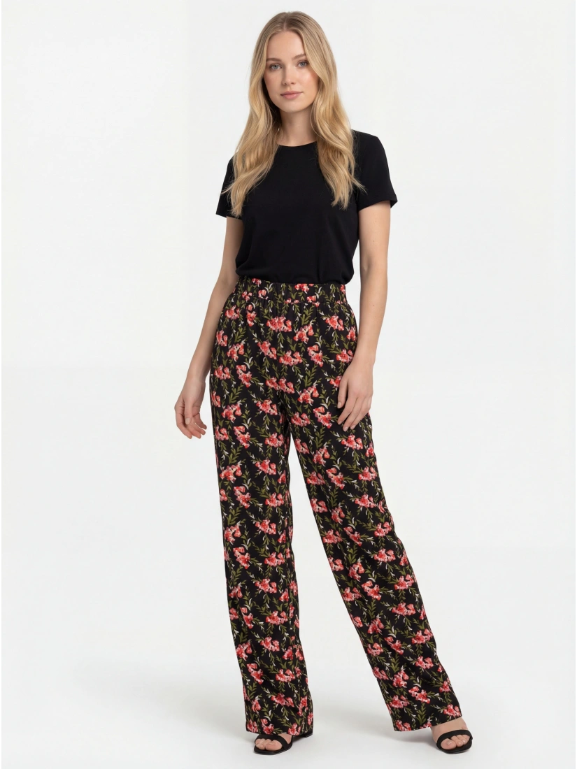 Vila Floral Print Trousers