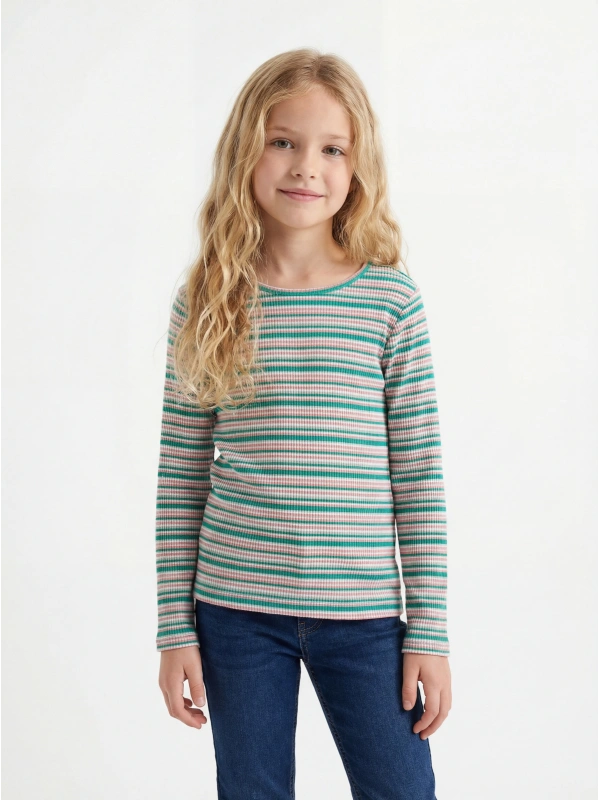 PIECES LPMULTI LS Pikkade varrukatega topp