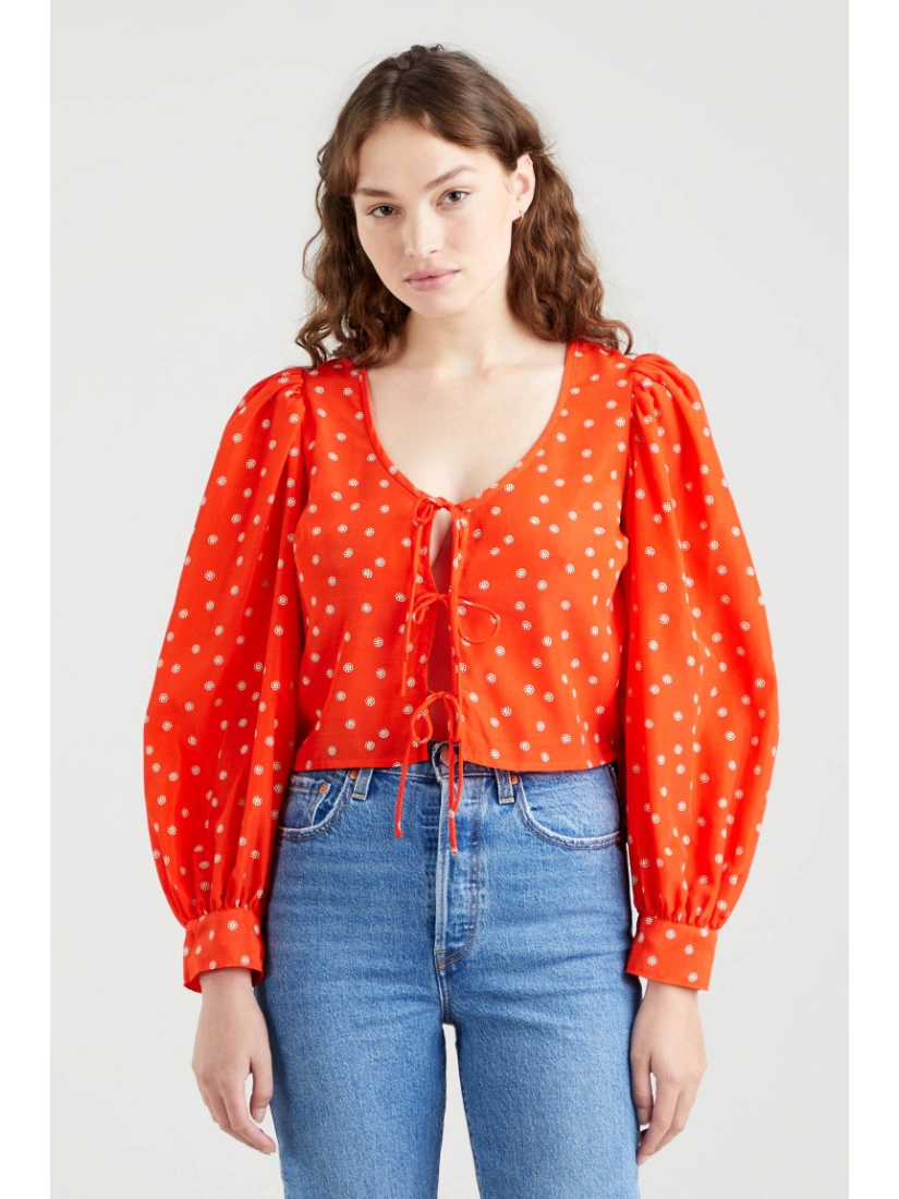 LEVI'S Fawn Tie Blouse, red