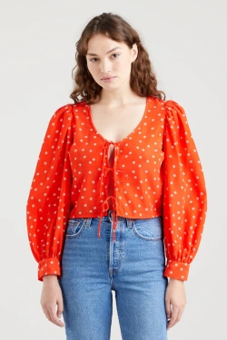 LEVI'S Fawn Tie Blouse, red