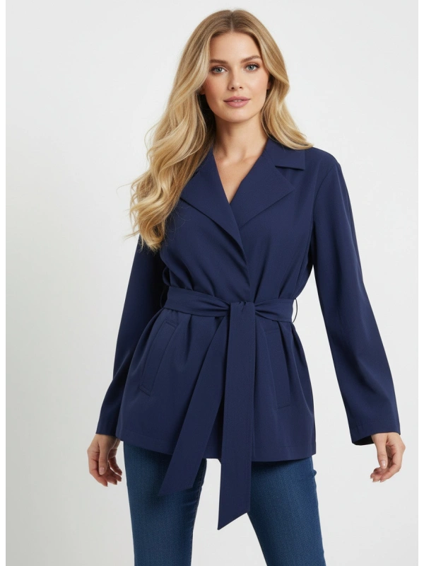 Vila VIFINA TIE BELT Куртка, цвет: синий