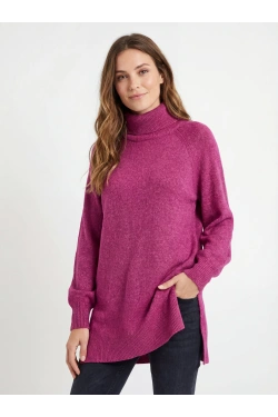 Vero Moda Kõrge kaelusega pulloover, värv: roosa