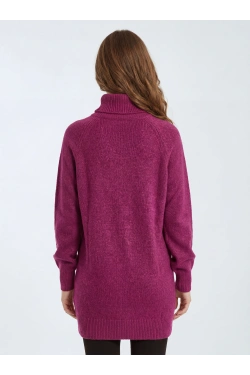 Vero Moda Kõrge kaelusega pulloover, värv: roosa