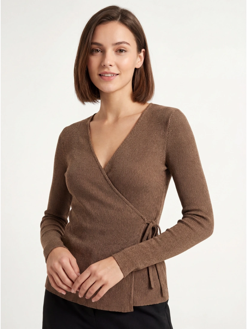 ANNA FIELD Long-sleeved top, camel