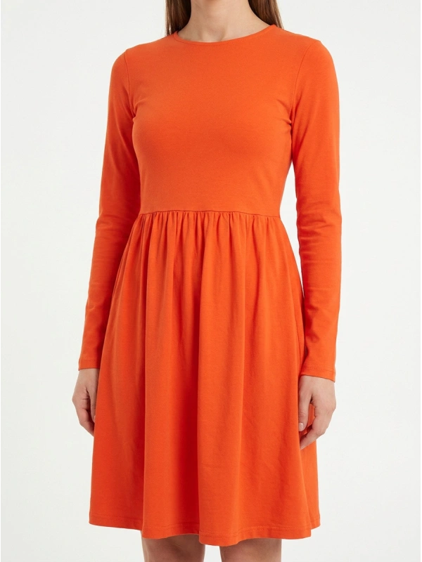 PIECES PCANGA LS SHORT BOATNECK Платье, цвет: красный