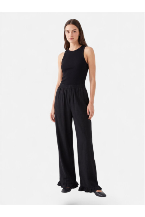 PIECES PCSARAH FRILL Pants, black