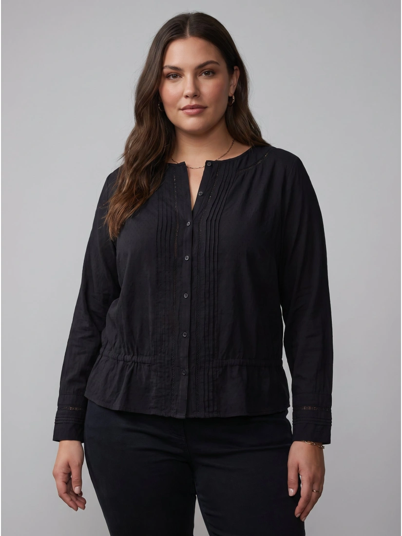 FATFACE Pitsist pluus Nicole, värv: must