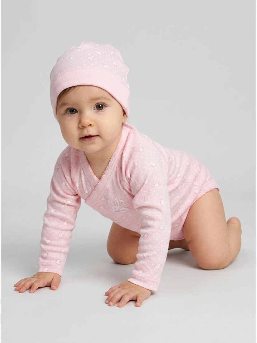 Absorba baby t-shirt with hat, pink