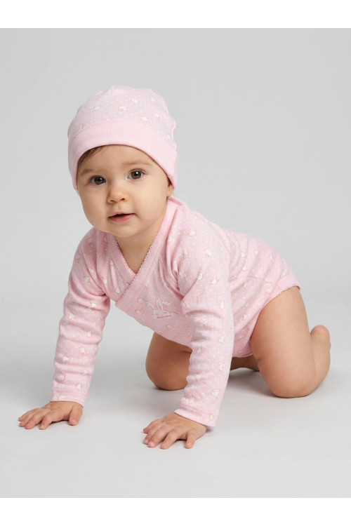 Absorba baby t-shirt with hat, pink