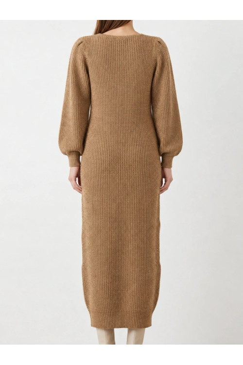 Y.A.S Knit dress YASISMA, brown