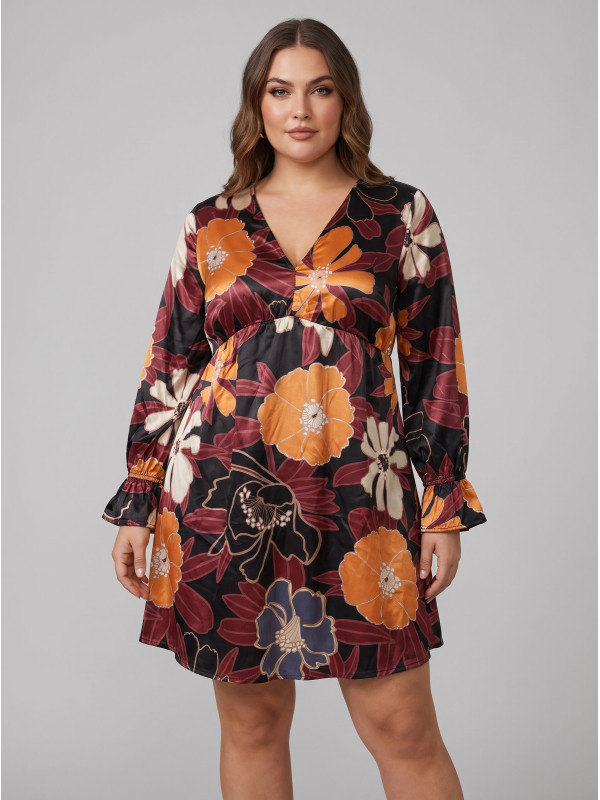 VIBIZ L/S V-NECK Dress