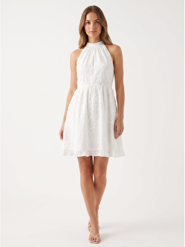HALTERNECK SKATER EMBROIDERED Dress