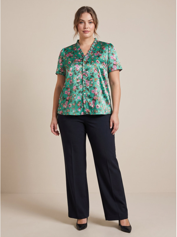 VIANA S/S FLOUNCE DETAIL Blouse