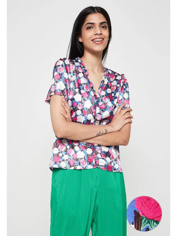 VIANA S/S FLOUNCE DETAIL Blouse
