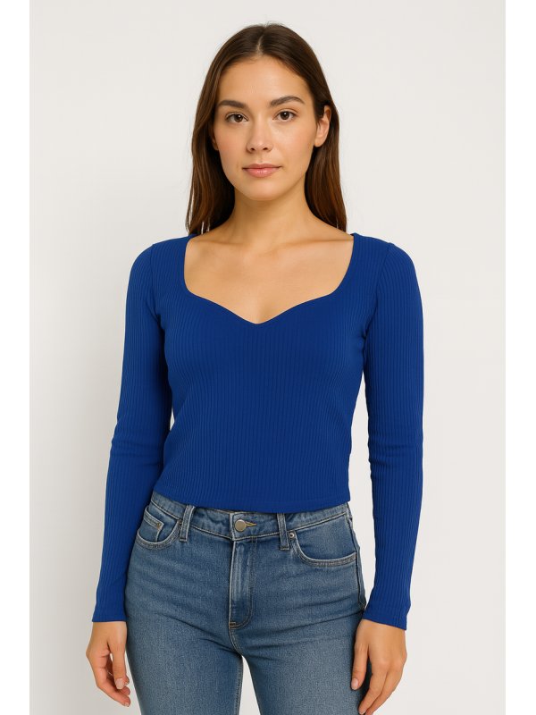 Ribbed Long sleeve Top