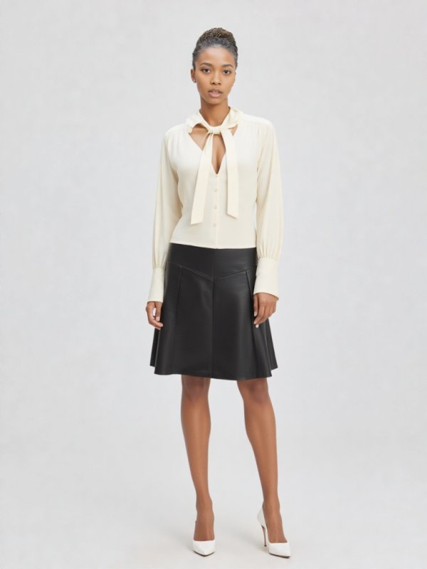 Women's Faux Leather Skirt
