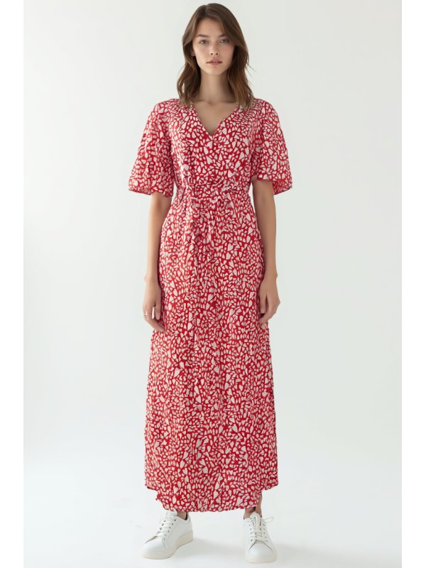 Ladies dress - RED WHITE HEART