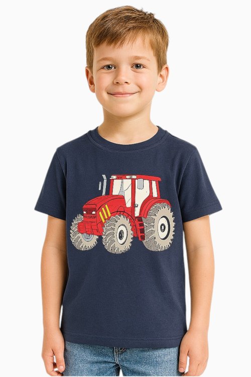 Boys' T-Shirt with Tractor Print